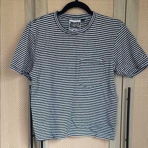 Jungmaven Navy and White Striped Tee